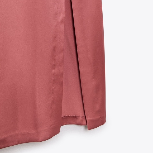 Zara Pink Satin Midi Dress - Picture 8 of 13